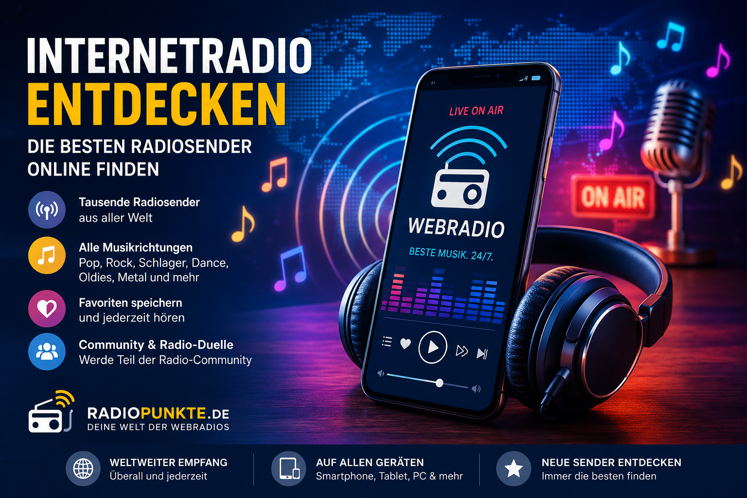 Internetradio hören auf Smartphone und Computer im Jahr 2026  Internetradio hat sich in den letzten Jahören zu einer der beliebtesten Möglichkeiten entwickelt, Musik, Nachrichten und Unterhaltung zu genießen. Wähörend klassische UKW-Sender weiterhin viele