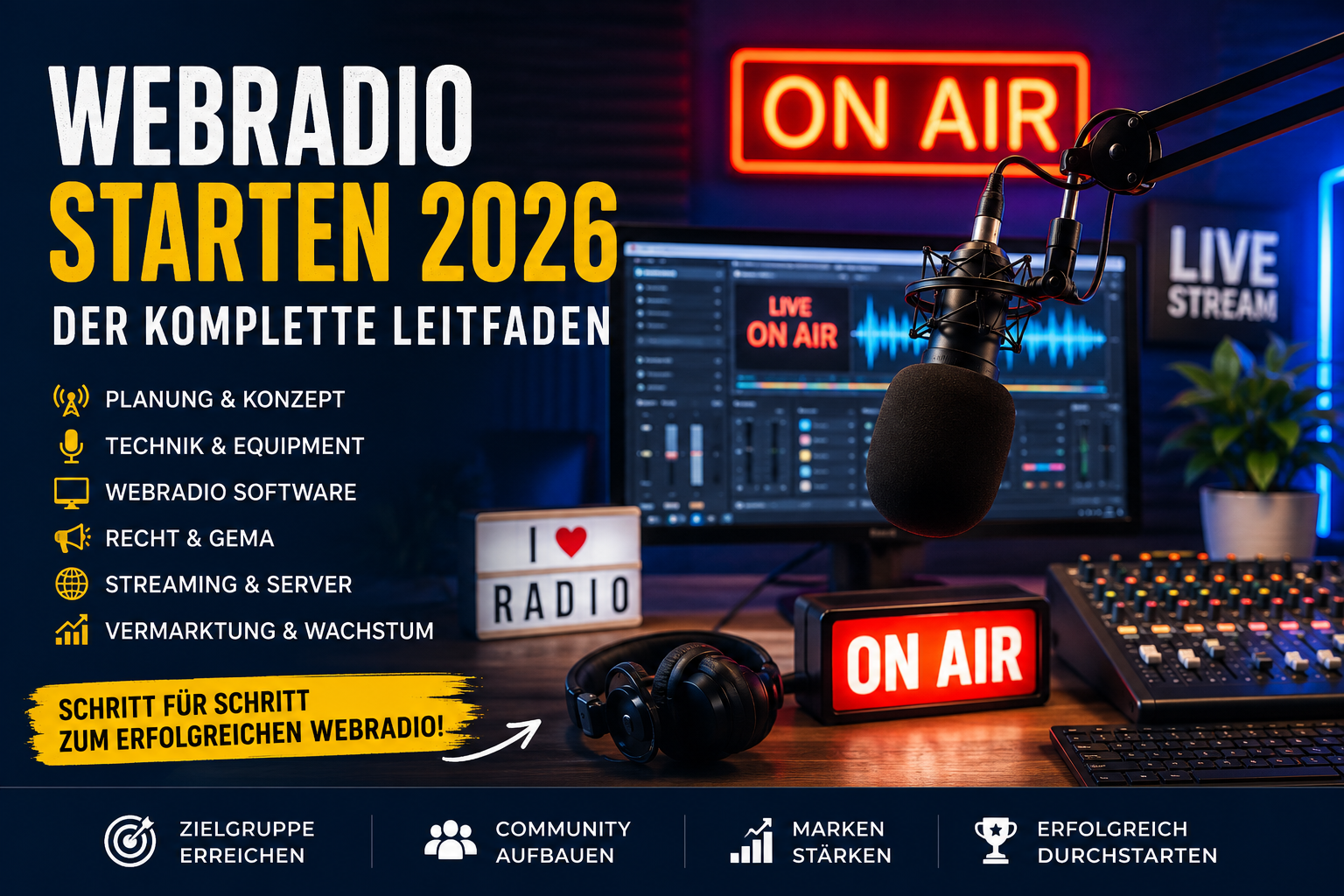 Webradio starten 2026 – Der komplette Leitfaden für ein erfolgreiches Internetradio